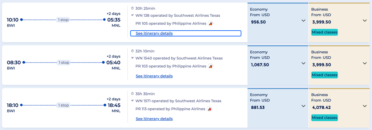 Philippine Airlines Southwest